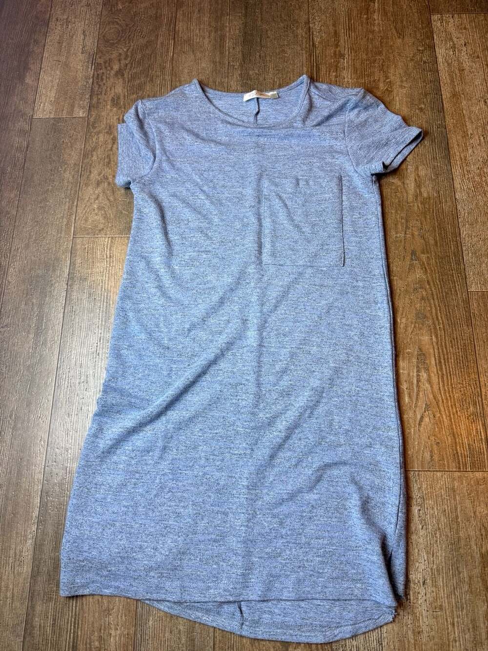 RD style Blue Pocket T-Shirt Midi Dress Women's S